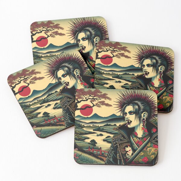 Item preview, Japanese Woodblock of a Punk Vampire designed and sold by Truck Stop One.
