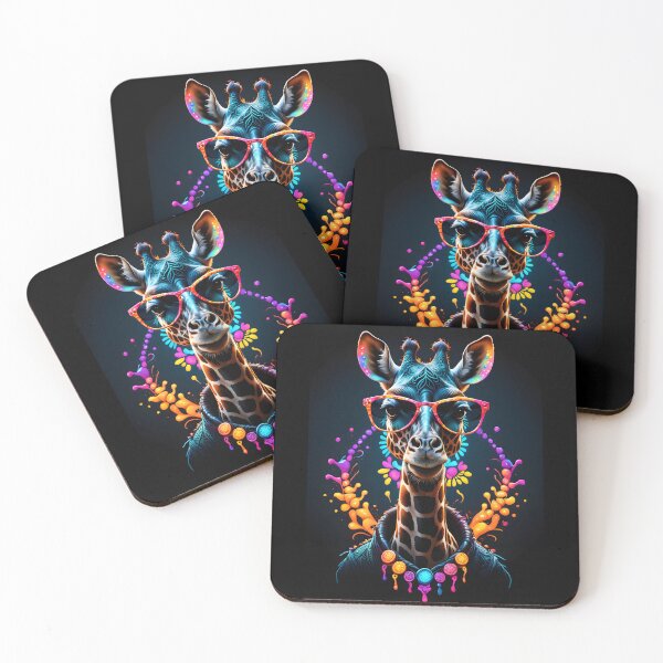 Item preview, Giraffe with glasses, color art illustration designed and sold by Niktarka.
