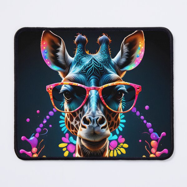 Item preview, Giraffe with glasses, color art illustration designed and sold by Niktarka.