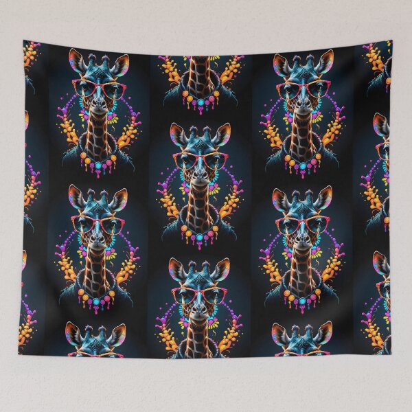 Item preview, Giraffe with glasses, color art illustration designed and sold by Niktarka.