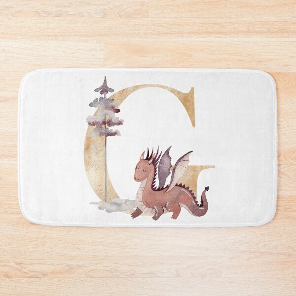 Item preview, Watercolor letter G with dragon.  designed and sold by tapilipa.