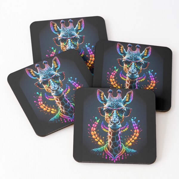 Item preview, Giraffe with glasses, color art illustration designed and sold by Niktarka.