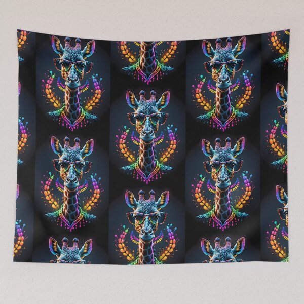 Item preview, Giraffe with glasses, color art illustration designed and sold by Niktarka.
