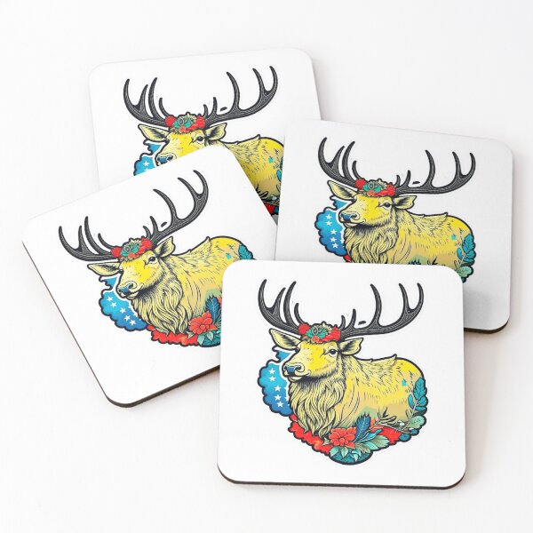 Item preview, The rococopunk American Elk sticker designed and sold by spoo-art.