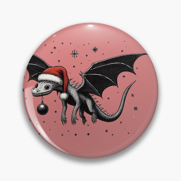 Item preview, Neo gothic Dragon in Santa Hat designed and sold by PickledjoArt.