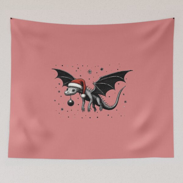 Item preview, Neo gothic Dragon in Santa Hat designed and sold by PickledjoArt.
