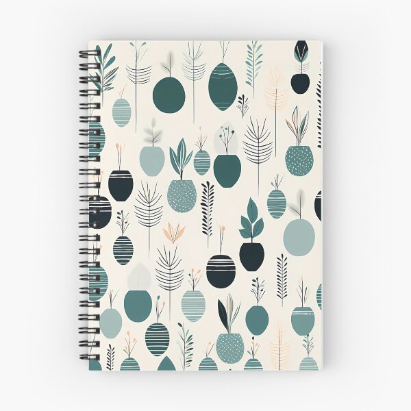 Item preview, Cute minimal modern plants in pots pattern in beige and teal designed and sold by CiniAi.
