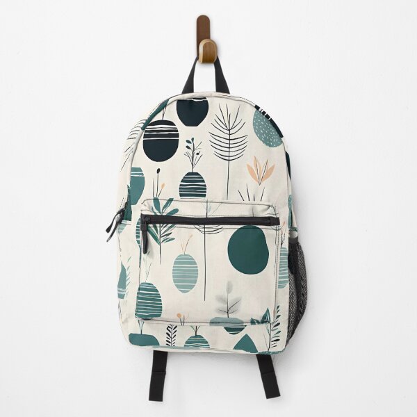 Item preview, Cute minimal modern plants in pots pattern in beige and teal designed and sold by CiniAi.