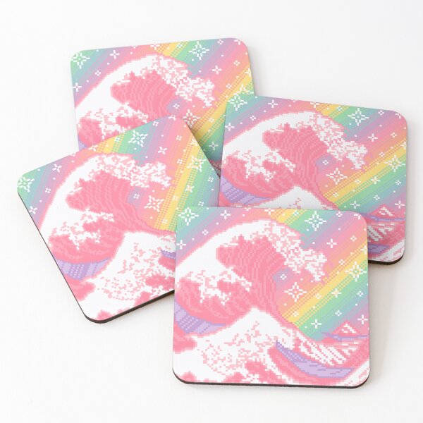 Item preview, Rainbow Great Wave Pixel Art designed and sold by AlleenasPixels.