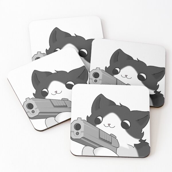 Item preview, Tuxedo Cat with a gun designed and sold by natlouise313.