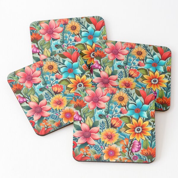Item preview, Colourful Boho flowers designed and sold by NuttyCottage.