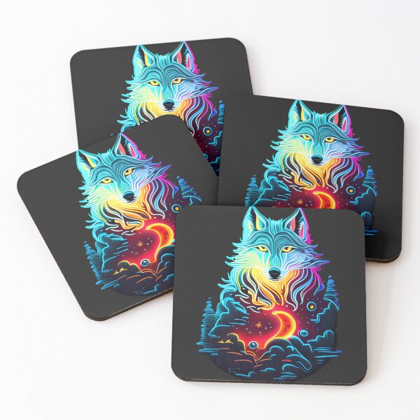 Item preview, Night Wolf in Moonlight Neon designed and sold by Chubuter.