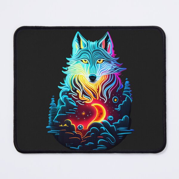 Item preview, Night Wolf in Moonlight Neon designed and sold by Chubuter.