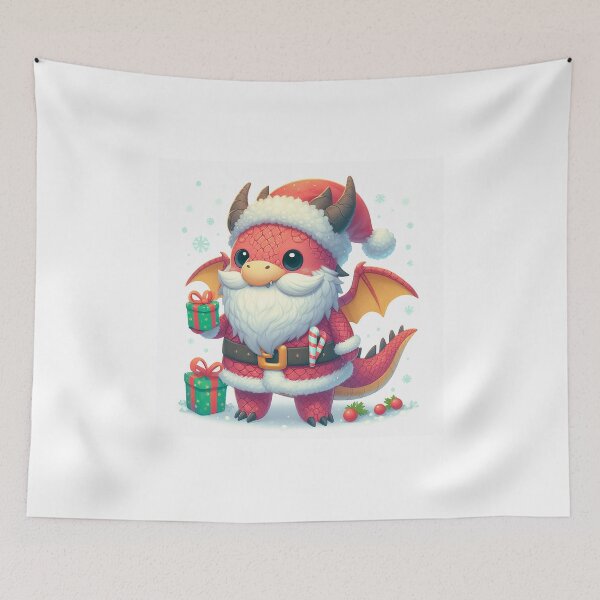 Item preview, Cute Dragon Santa designed and sold by PickledjoArt.