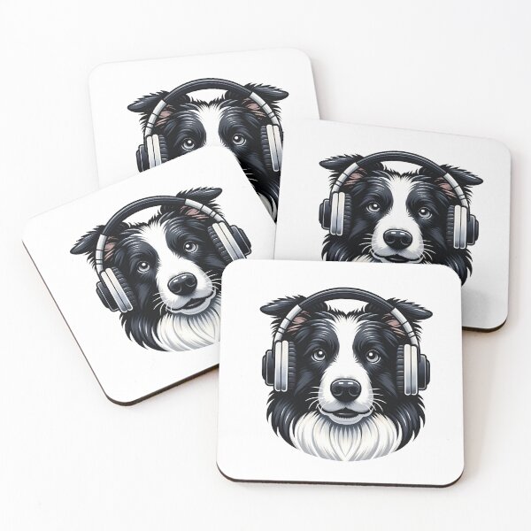 Item preview, Dog with Headphones -  Border Collie designed and sold by Truck Stop One.