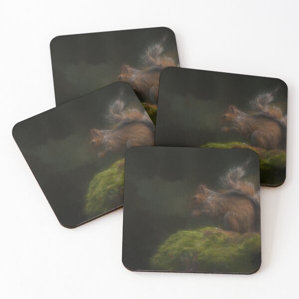Item preview, Grey Squirrel digital illustration sitting on a wall. designed and sold by RobThorley.