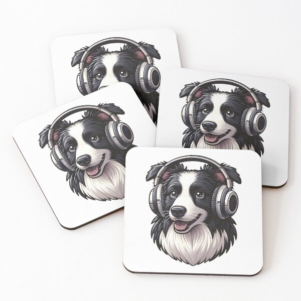 Item preview, Dog with Headphones -  Border Collie designed and sold by Truck Stop One.