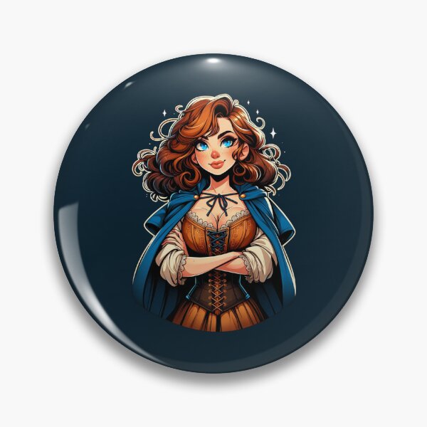 Item preview, Red Haired Sorceress in a Blue Cloak - Fantasy designed and sold by Fenay Designs.