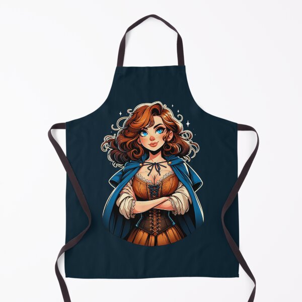 Item preview, Red Haired Sorceress in a Blue Cloak - Fantasy designed and sold by Fenay Designs.
