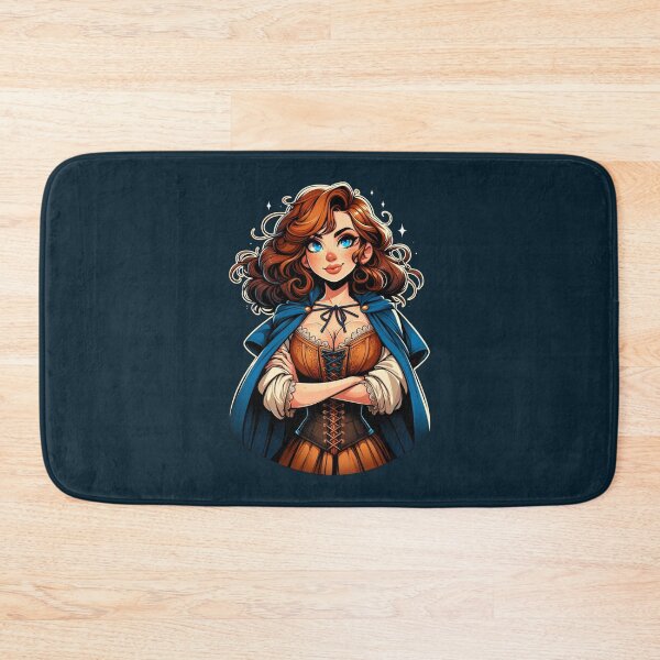 Item preview, Red Haired Sorceress in a Blue Cloak - Fantasy designed and sold by Fenay Designs.