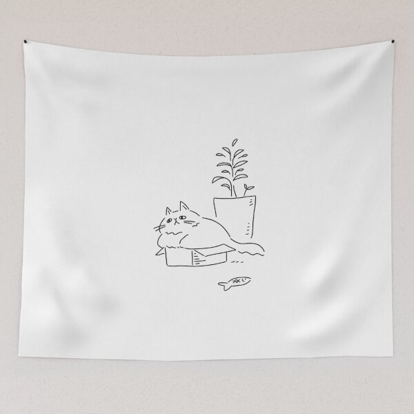 Item preview, Tired Annoyed Fat Cat Not Feeling It in a Box designed and sold by sleepycharis.