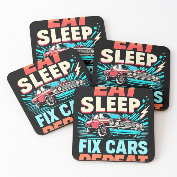Item preview, Eat Sleep Fix Cars Repeat designed and sold by bihtti.