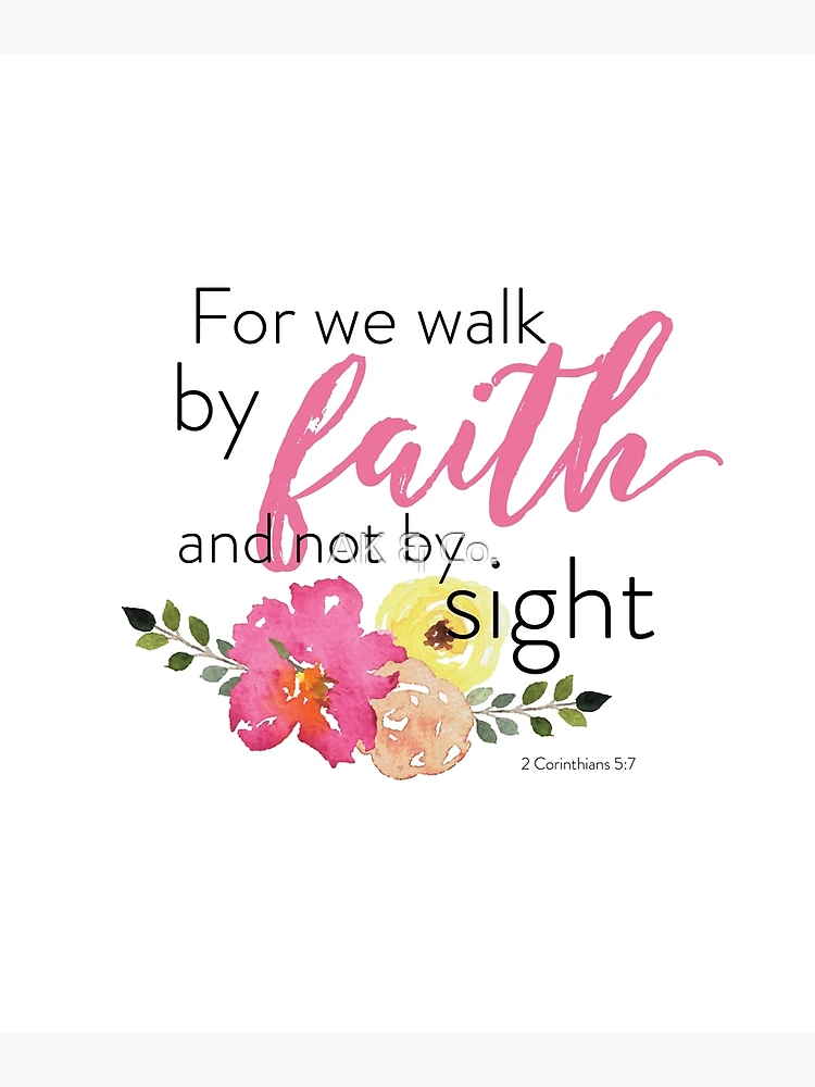 Pink Floral Personalized Christian Stationary Set for Women, 2 Corinthians  5:7, For We Walk by Faith Not By Sight, Pretty Scripture Stationery for