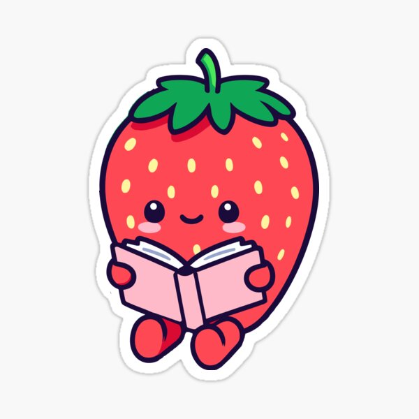 Item preview, Cute Strawberry Reading Book designed and sold by StickyBook.