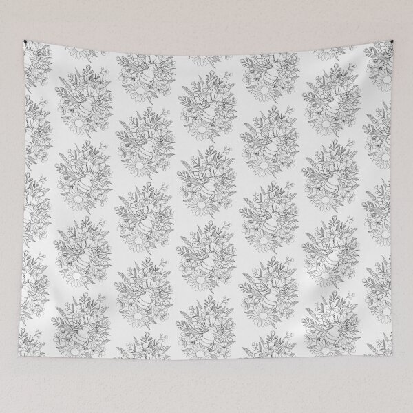 Item preview, Floral Bee Design B&W designed and sold by Miss-Roberts.