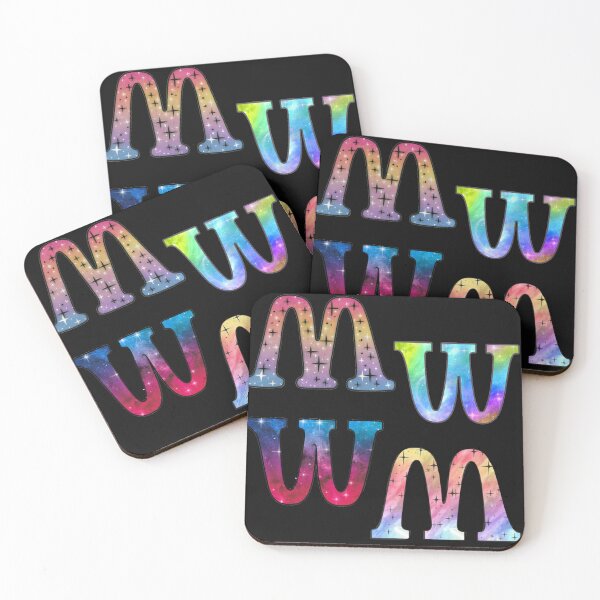 Item preview, Watercolor Colorful letter W and M designed and sold by witch-night.