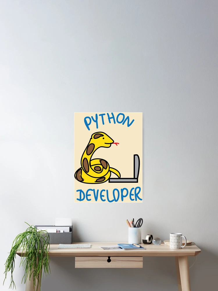 Thumbnail 2 of 3, Poster, Python developer programming tech humor designed and sold by fluffyfamcraft.