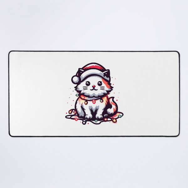 Item preview, Cute Christmas Cat Santa Hat Christmas Lights Adorable designed and sold by Frank Ring.