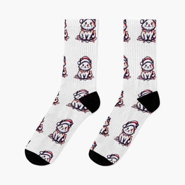 Item preview, Cute Christmas Cat Santa Hat Christmas Lights Adorable designed and sold by Frank Ring.