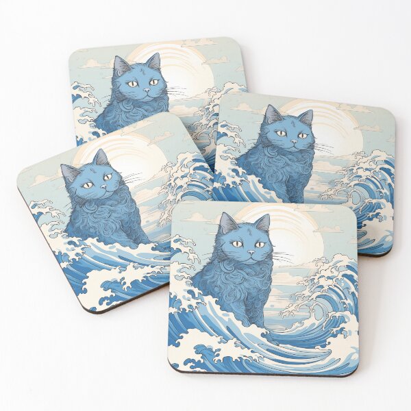 Item preview, The Great Cat Off Kanagawa designed and sold by MochiMochiMagic.