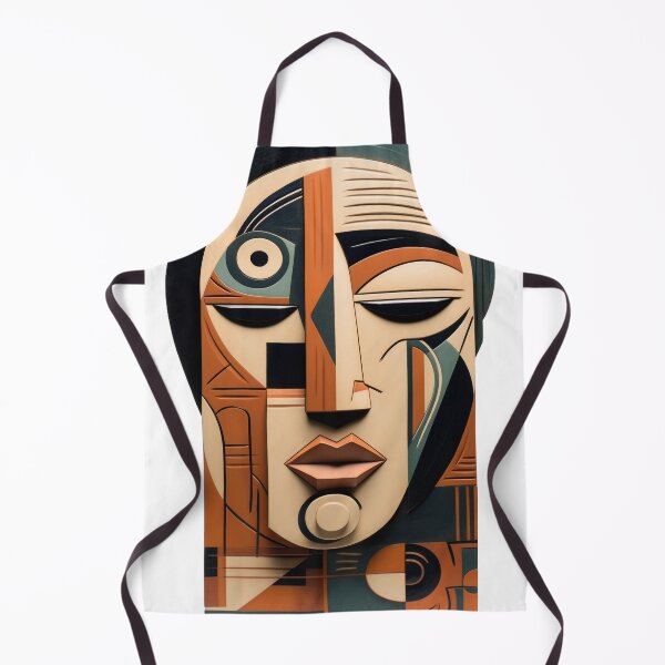 Item preview, Egyptian Pharaoh face, geometric objects art, boho style, mid century Abstract designed and sold by TeknoDust.