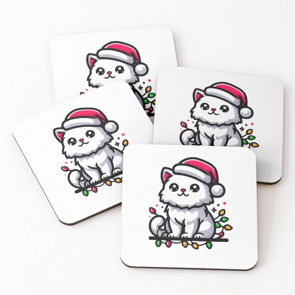 Item preview, Cute Christmas Cat Santa Hat Christmas Lights Adorable designed and sold by Frank Ring.
