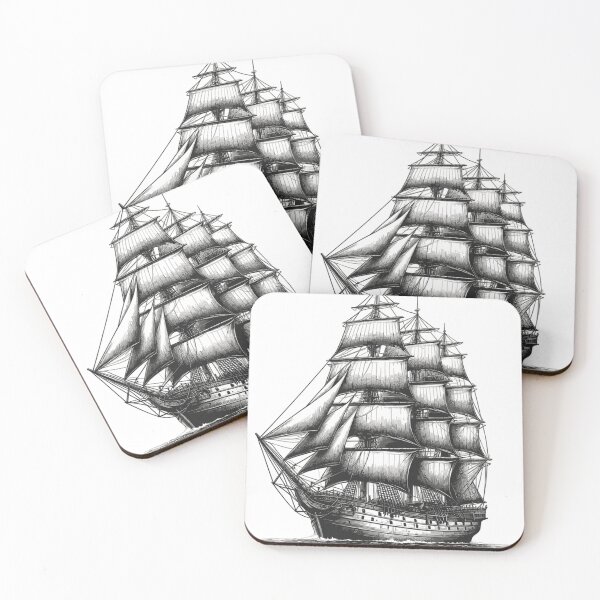 Item preview, Pencil drawing of an old sailing ship designed and sold by LongIslandDesgn.