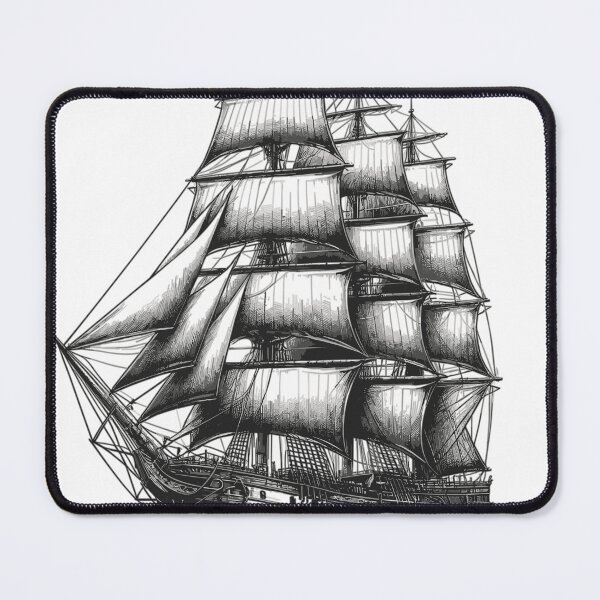 Item preview, Pencil drawing of an old sailing ship designed and sold by LongIslandDesgn.