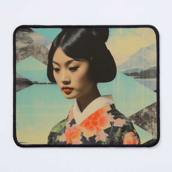 Item preview, Collage Style Image of Pretty Young Woman in Traditional Japanese Clothing designed and sold by Je-we.