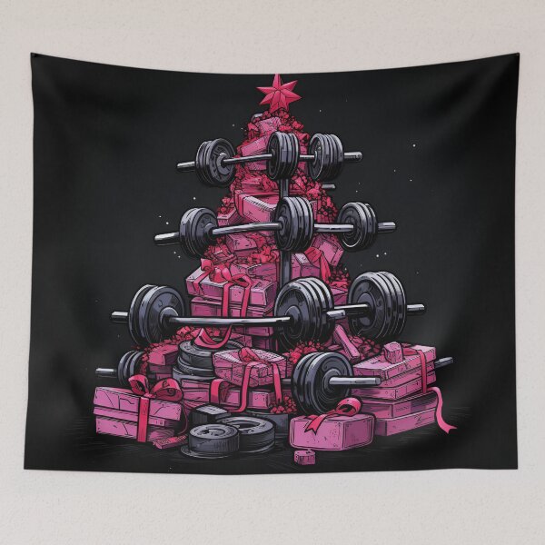 Item preview, christmas tree made of gym weights designed and sold by dcrc.
