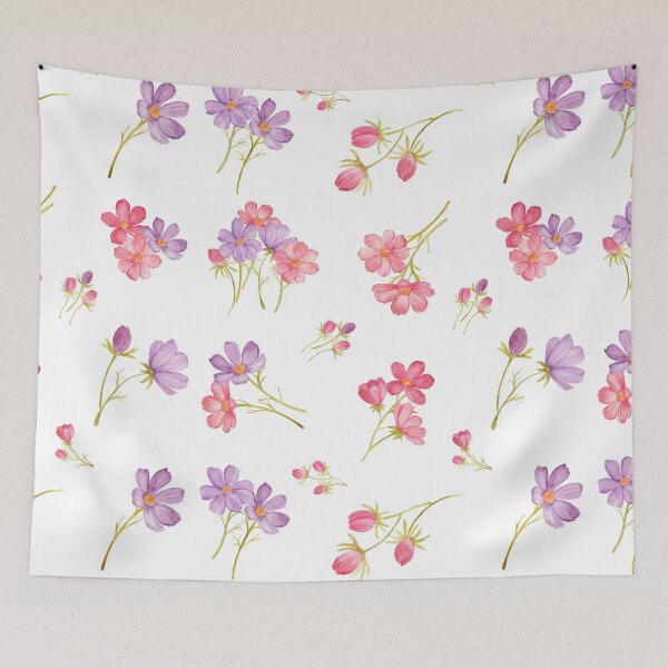 Item preview, Watercolor Cosmos Flowers designed and sold by silviaol.