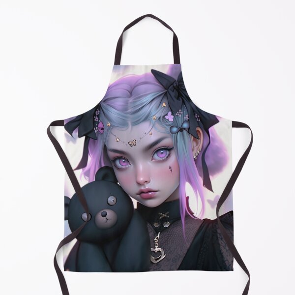 Item preview, Kawaii Lavender Goth Creepy Lolita Anime Girl designed and sold by bubblegoth.