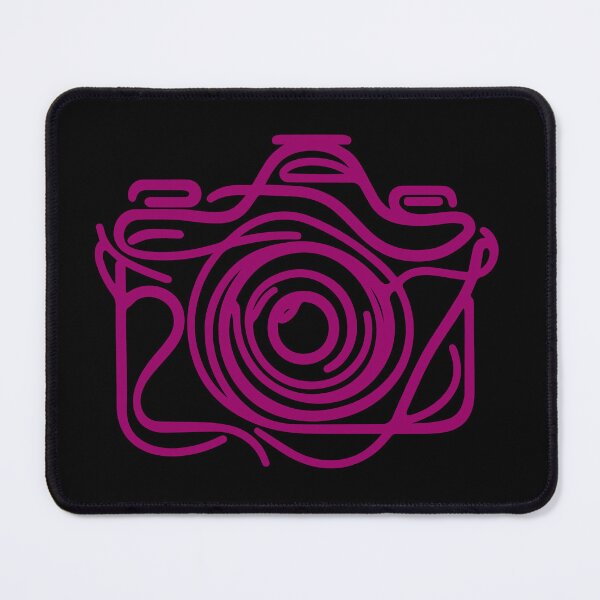 Item preview, Magenta coloured scribble line illustration of a camera designed and sold by bailey-cooper.