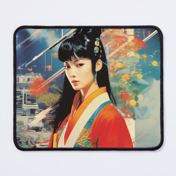 Item preview, Collage Style Image of Pretty Young Woman in Traditional Japanese Clothing designed and sold by Je-we.