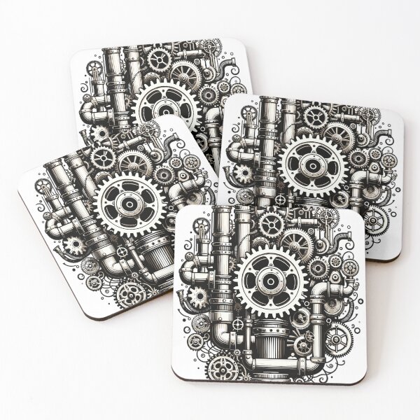 Item preview, Steampunk design with gears and pipes designed and sold by LongIslandDesgn.