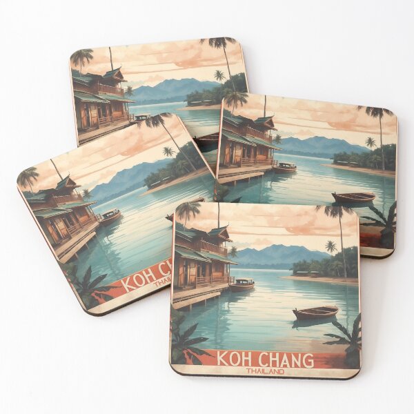 Item preview, Sunset Serenity: Vintage Travel Poster of Koh Chang designed and sold by Ceemko's Vintage Corner.