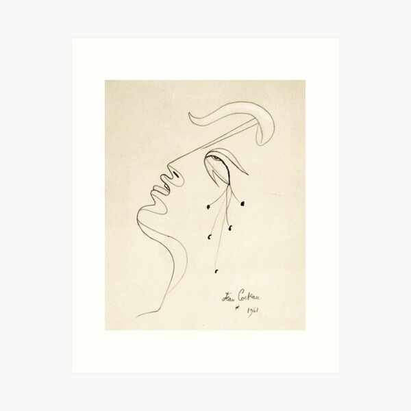Item preview, Jean Cocteau Kunstwerk Jean Cocteau Gemälde designed and sold by Amy-Hamilton.