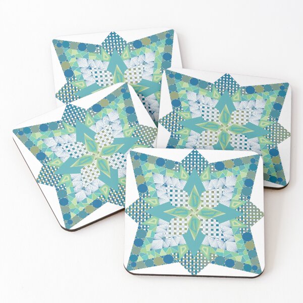 Item preview, Blue Green Patterned Star designed and sold by DHTDesigns.
