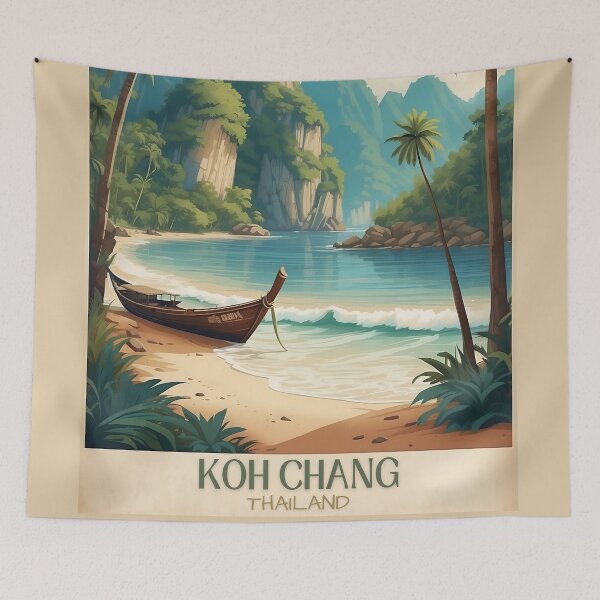 Item preview, Into the Wild: Vintage Travel Poster of Koh Chang Jungle designed and sold by Ceemko's Vintage Corner.