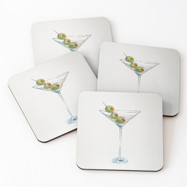 Item preview, Martini Glass Painting with Green Olives designed and sold by astvardanyan.